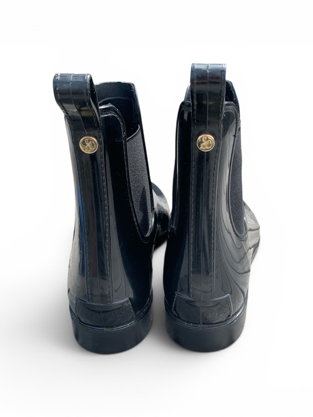 Sam Edelman Black Glossy Rain Chelsea Tinsley Boots - Picture 8 of 14